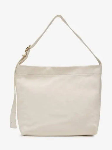 Women's Small Embossed Logo Leather Shoulder Bag White - JIL SANDER - BALAAN 1