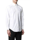 Oxford Grosgrain Placket Cotton Long Sleeve Shirt White - THOM BROWNE - BALAAN 3