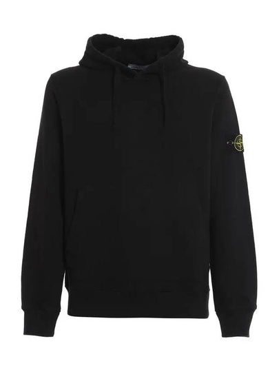 Wappen Patch Cotton Fleece Hoodie Black - STONE ISLAND - BALAAN 2