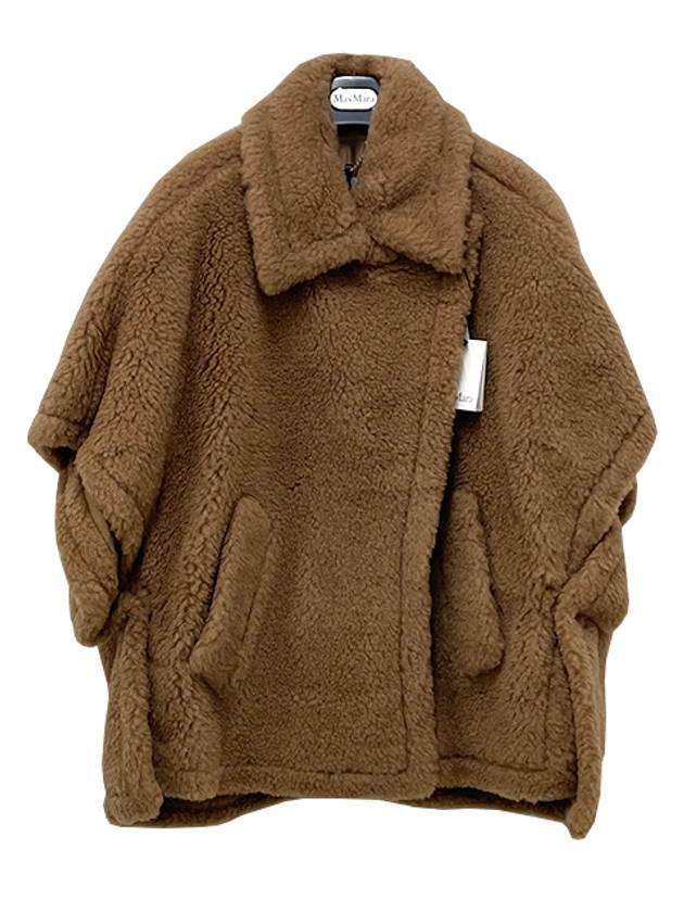 Women's Tebe Teddy Fabric Cape Camel - MAX MARA - BALAAN 3