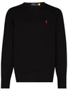 Embroidered Logo Pony Crew Neck Sweatshirt Black - POLO RALPH LAUREN - BALAAN 3