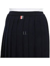 Full Needle Stitch Merino Wool Tipping Pleated Skirt Navy - THOM BROWNE - BALAAN 2