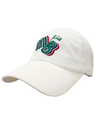 MB Corduroy Ball Cap Golf Ball Cap WHITE - MONBIRDIE GOLF - BALAAN 1