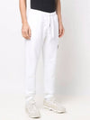 Waffen Patch Cotton Fleece Track Pants White - STONE ISLAND - BALAAN 4