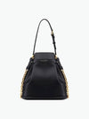 C'est CD Embossed Calfskin Medium Shoulder Bag Black - DIOR - BALAAN 4