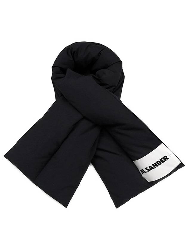 Logo Label Stitched Padded Down Scarf Black - JIL SANDER - BALAAN 2