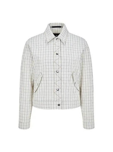 PS Women s Seersucker Check Pattern Jacket Ivory 270262 - PAUL SMITH - BALAAN 1