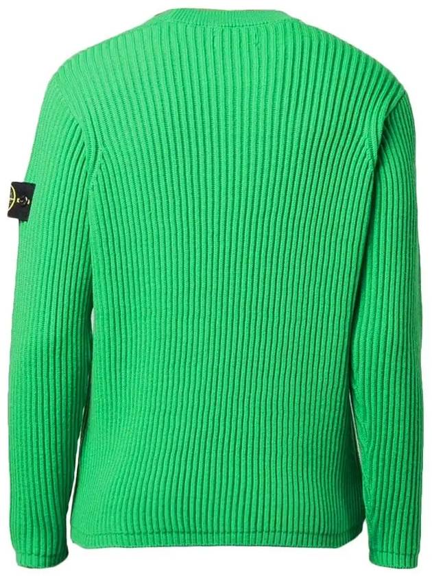 Full Rib Pure Wool Crewneck Knit Top Bright Green - STONE ISLAND - BALAAN 4