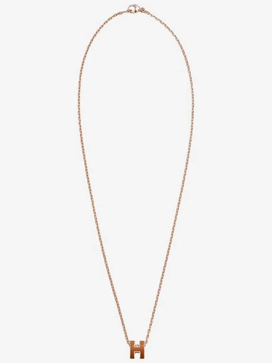 Mini Pop H Pendant Necklace Rose Gold - HERMES - BALAAN 2