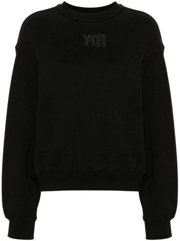 Alexander Wang Essential Terry Crew Sweatshirt W/ Puff Paint Logo Clothing - ALEXANDER WANG - BALAAN 1