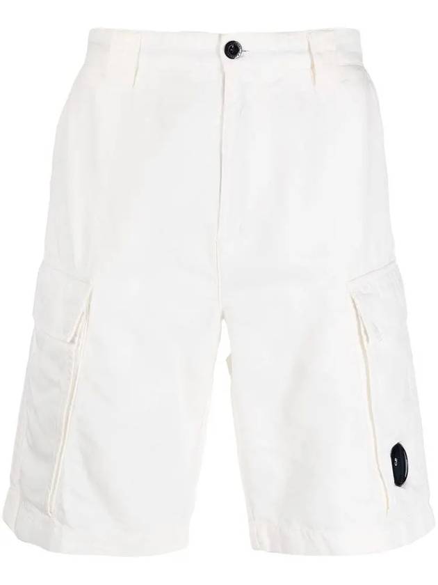 Logo Decorated Cargo Shorts White - CP COMPANY - BALAAN 3