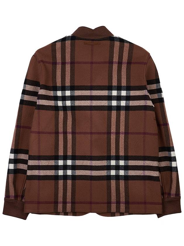 Quilted Check Wool Blend Bomber Jacket Dark Birch Brown - BURBERRY - BALAAN 3