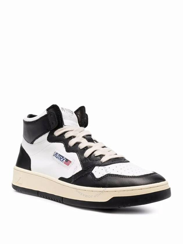 Medalist Leather High-Top Sneakers White Black - AUTRY - BALAAN 3