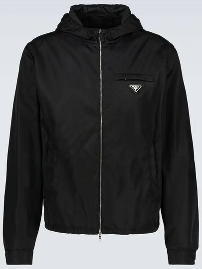 Triangle Logo Re-Nylon Bomber Jacket Black - PRADA - BALAAN 2