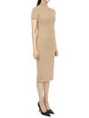 Women's FF Logo Short Sleeve Midi Dress Beige - FENDI - BALAAN 5