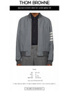 Diagonal Striped Knit Rib Blouson Bomber Jacket Grey - THOM BROWNE - BALAAN 3