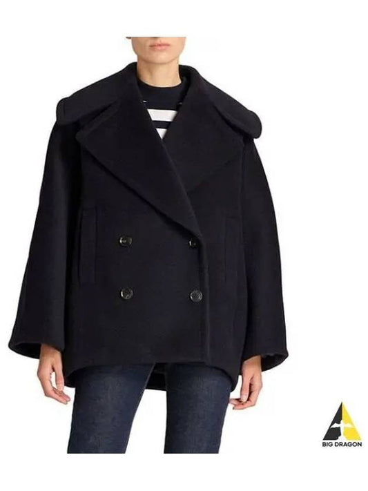 Women s Wool Felt Pea Coat Navy 222449DCA000002 - ALAIA - BALAAN 1