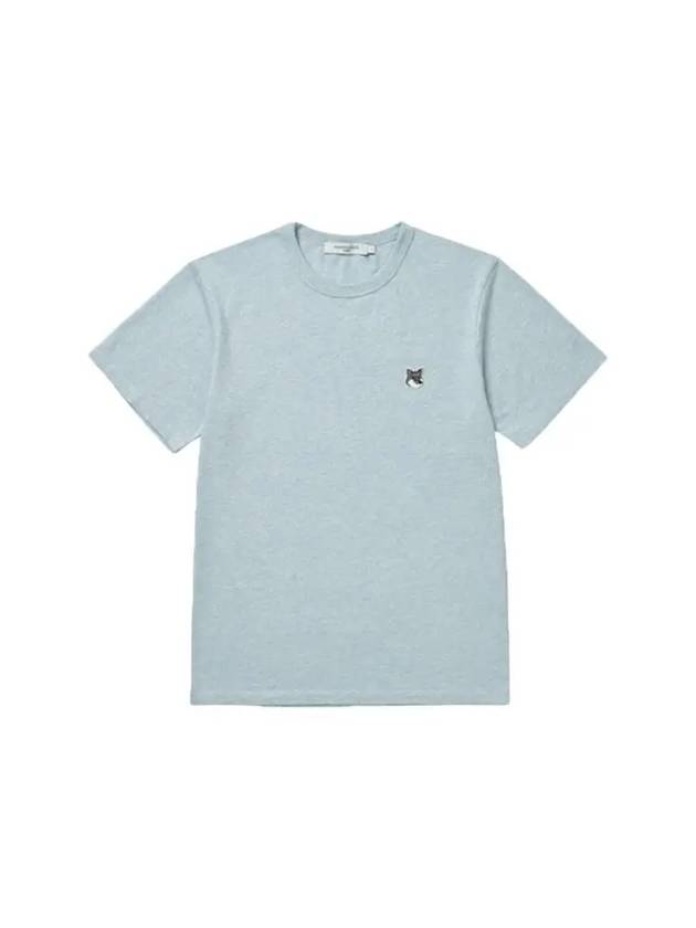 Grey Fox Head Patch Classic Short Sleeve T-Shirt Light Blue - MAISON KITSUNE - BALAAN 3