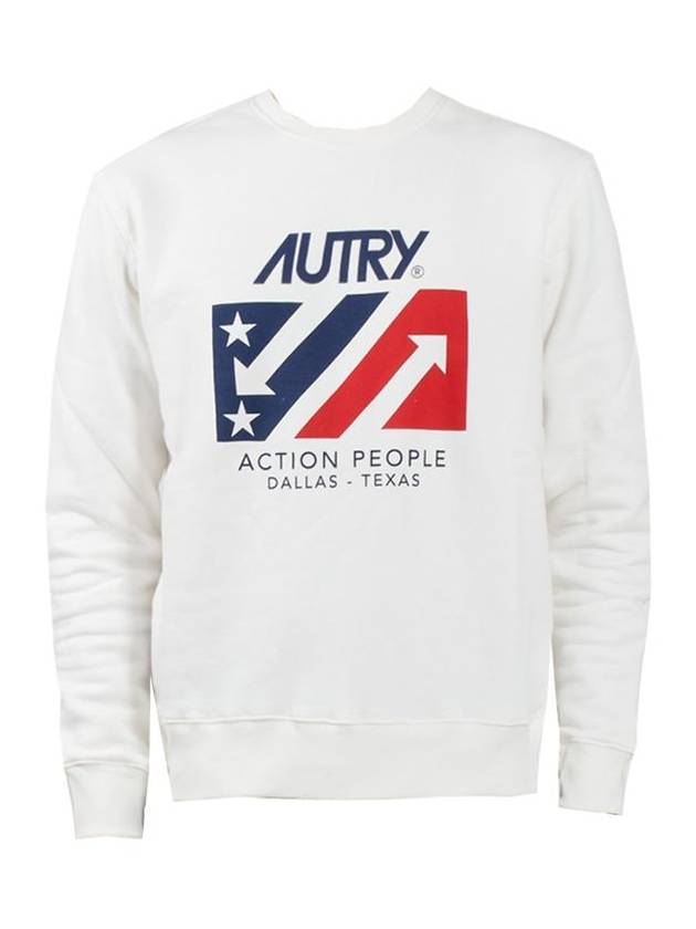 Iconic USA Logo Crew Neck Sweatshirt White - AUTRY - BALAAN 1