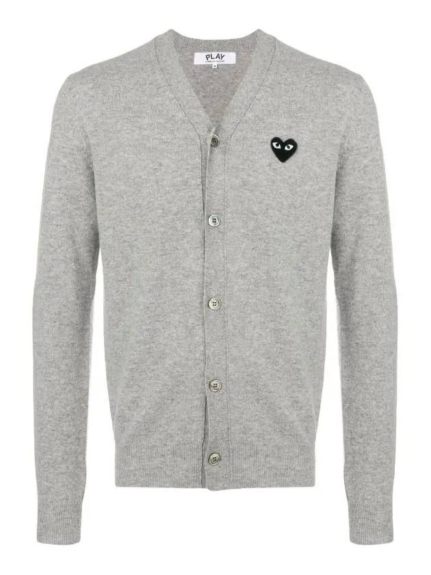 Black Wappen Gray Men's Cardigan AZ N024 051 2 - GOLDEN GOOSE - BALAAN 1