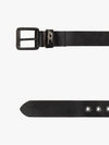 B-Dave Logo Loop Leather Belt Black - DIESEL - BALAAN 4