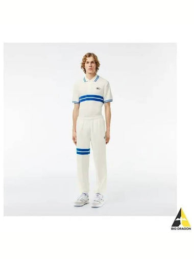 Men s Striped Print Jogger Pants OFFWHITE Off White - LACOSTE - BALAAN 1