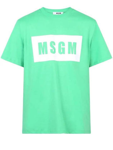 Box Logo Short Sleeve T-Shirt White Mint - MSGM - BALAAN 1