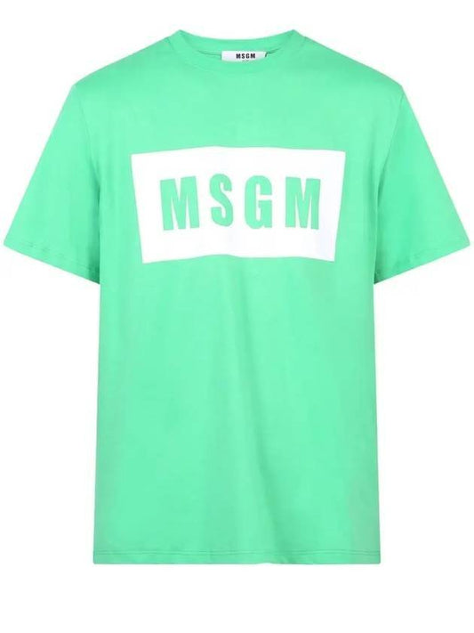 Box Logo Short Sleeve T-Shirt White Mint - MSGM - BALAAN 1