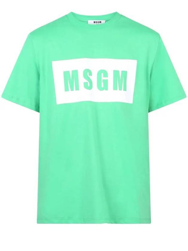 Box Logo Short Sleeve T-Shirt White Mint - MSGM - BALAAN 1