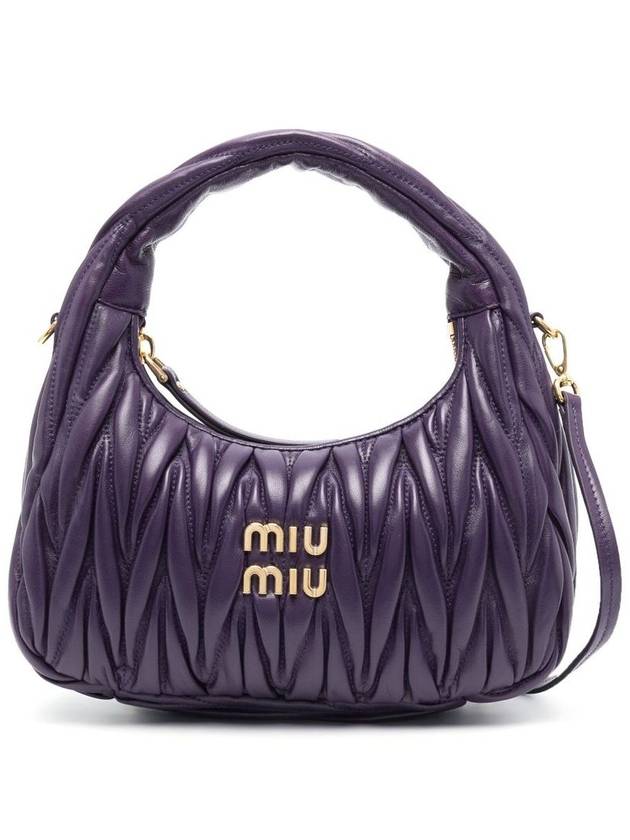 Wander Materasse Nappa Leather Hobo Shoulder Bag Purple - MIU MIU - BALAAN 2