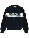 Kids Lettering Logo Embroidery Knit Navy 9C00002 M1367 772 8 10A - MONCLER - BALAAN 3