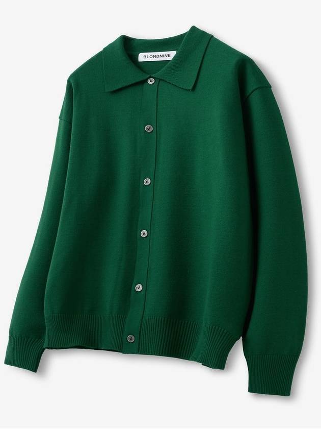 Soft Texture Collar Knit Cardigan Green - BLONDNINE - BALAAN 1