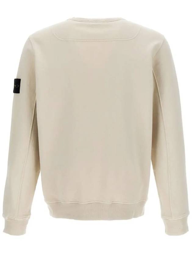 Brushed Cotton Fleece Garment Dyed Crewneck Sweatshirt Stucco - STONE ISLAND - BALAAN 4