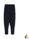 Pleated Straight Pants Navy - ISSEY MIYAKE - BALAAN 2