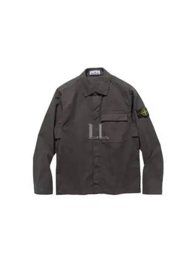 Supima Regular Fit Long Sleeve Shirt Charcoal - STONE ISLAND - BALAAN 2