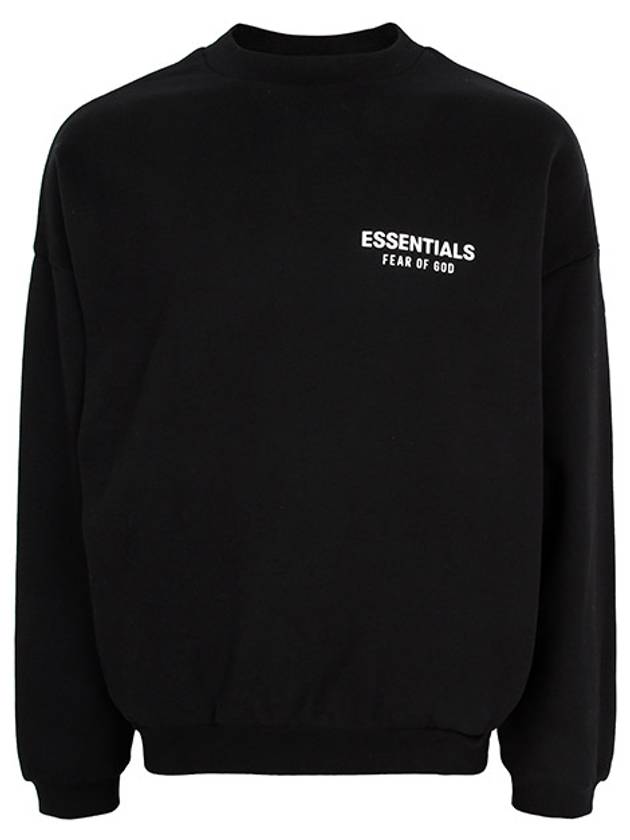 Essentials Logo Print Crew Neck Sweatshirt Black - FEAR OF GOD ESSENTIALS - BALAAN 2