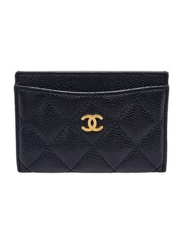 Women AP0213 Black Classic Caviar Skin Holder Card Wallet - CHANEL - BALAAN 1