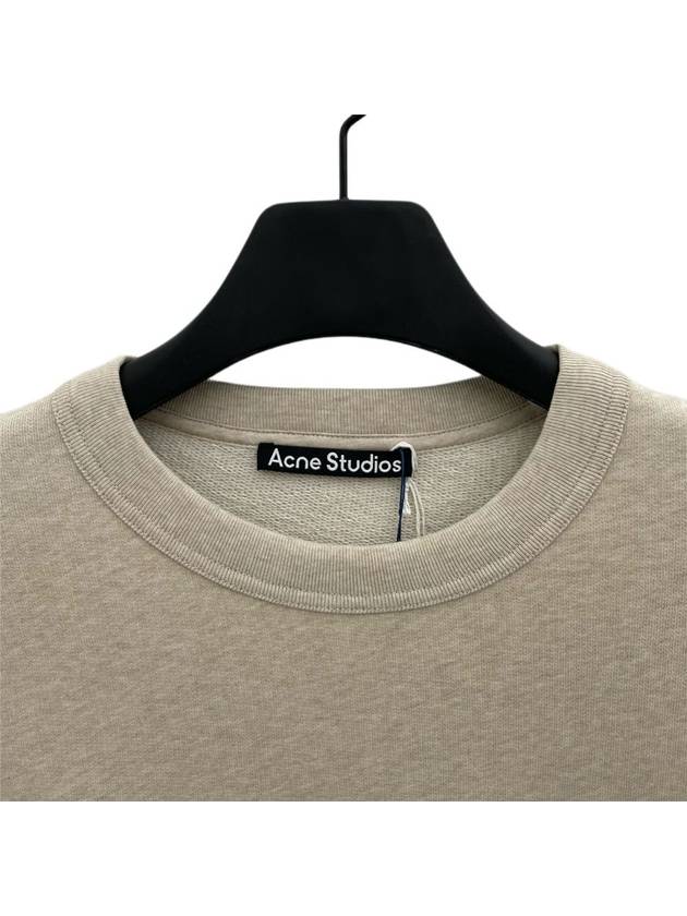 Face Patch Crew Neck Sweatshirt Oatmeal Melange - ACNE STUDIOS - BALAAN 4