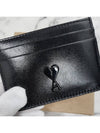 Heart Logo Leather Card Wallet Black - AMI - BALAAN 6