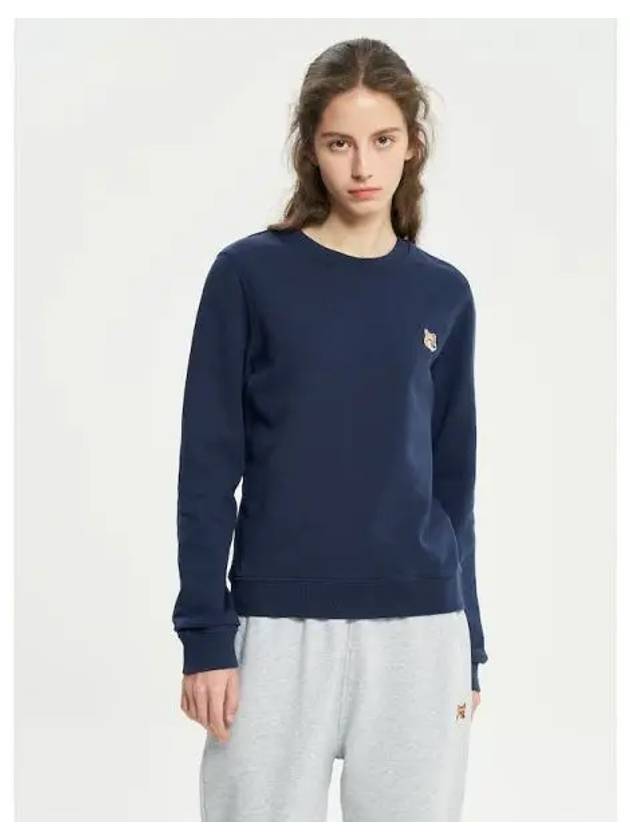 Women s Foxhead Patch Regular Sweatshirt Ink Blue Domestic Product GM0024021421961 - MAISON KITSUNE - BALAAN 1