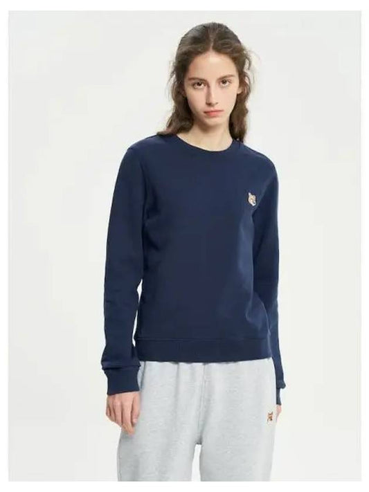 Women s Foxhead Patch Regular Sweatshirt Ink Blue Domestic Product - MAISON KITSUNE - BALAAN 1