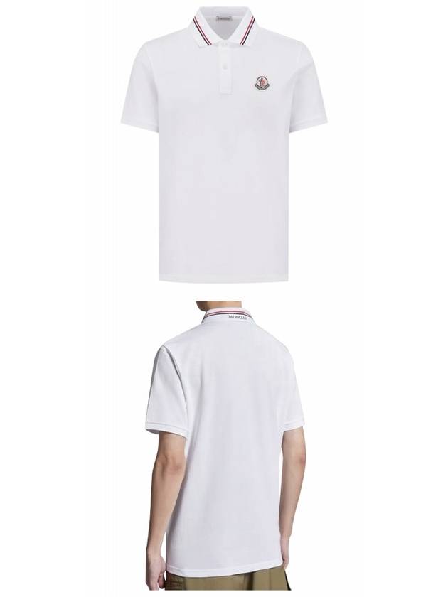 Logo Patch Polo Shirt White - MONCLER - BALAAN 5