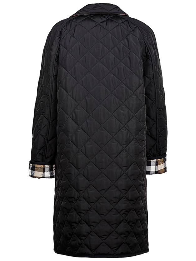 Tything Diamond Quilted Double Coat Black - BURBERRY - BALAAN 4