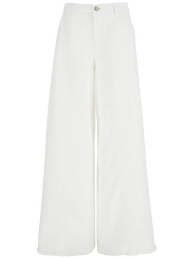 White Five Pocket Wide Leg Jeans In Cotton Woman - FEDERICA TOSI - BALAAN 1