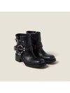 Vintage Look Leather Middle Boots Black - MIU MIU - BALAAN 2