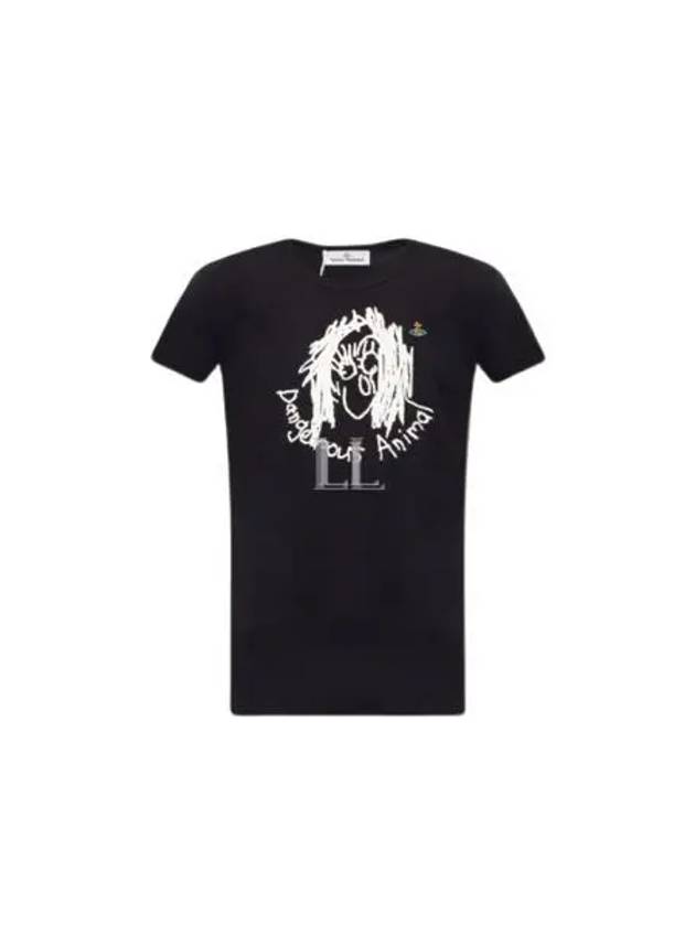 Animal Print Short Sleeve T-Shirt Black - VIVIENNE WESTWOOD - BALAAN 2