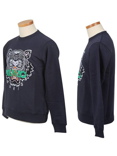 Men's Tiger Embroidery Sweatshirt Navy - KENZO - BALAAN 2