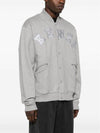 Academy Embroidered Logo Cotton Bomber Jacket Grey - KENZO - BALAAN 3