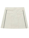 pleated embroidery A-line culottes 4022LASOBEIGE - BLACK&WHITE - BALAAN 2