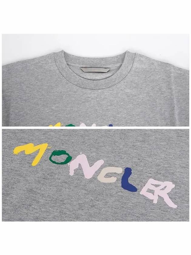 Logo Print Long Sleeve T-Shirt Grey - MONCLER - BALAAN 6